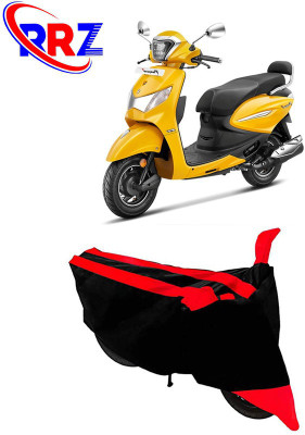 RRZ Waterproof Two Wheeler Cover for Hero(Pleasure+ 110, Black, Red)