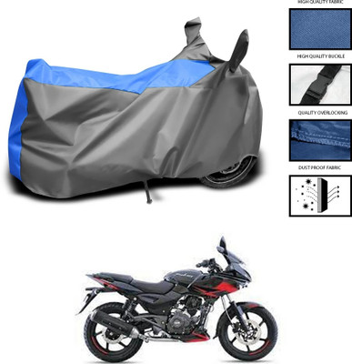 PAGORA Waterproof Two Wheeler Cover for Bajaj(Pulsar 220F, Grey, Blue)