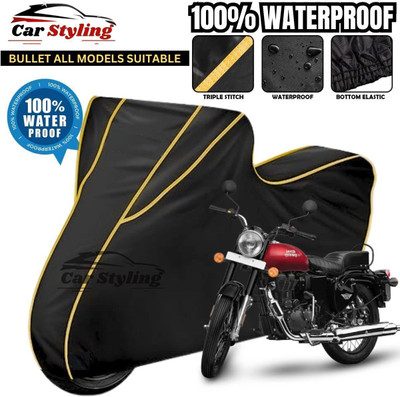 Car Styling Waterproof Two Wheeler Cover for Royal Enfield(Bullet, Black, Yellow)