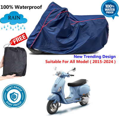 AutoGalaxy Waterproof Two Wheeler Cover for Vespa(ZX 125 BS6, Blue, Red)