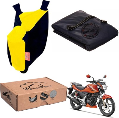 WolkomHome Waterproof Two Wheeler Cover for Hero(Yellow, Blue)