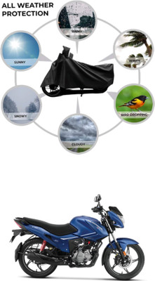 Mdstar Waterproof Two Wheeler Cover for Hero(New Glamour BS6, Black)