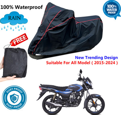 OliverX Waterproof Two Wheeler Cover for Bajaj(Platina 110, Black, Red)