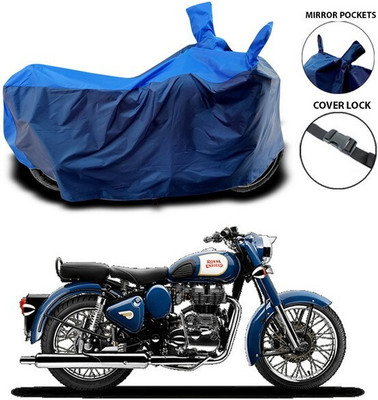 ANTHUB Waterproof Two Wheeler Cover for Royal Enfield(Bullet 350, Blue)