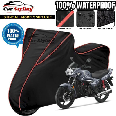 Car Styling Waterproof Two Wheeler Cover for Honda(Shine, Black, Red)