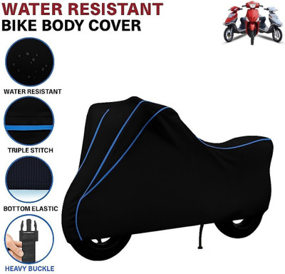 BigFly Waterproof Two Wheeler Cover for Hero Electric(Electric Scooter, Black, Blue)