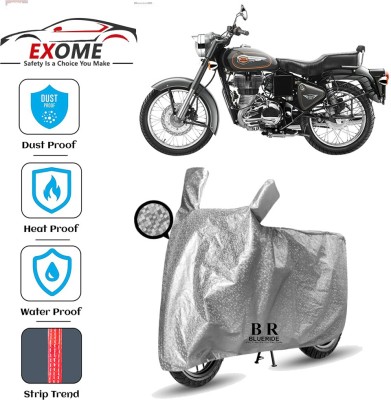 EXOME Two Wheeler Cover for Royal Enfield(Bullet 500, Silver)