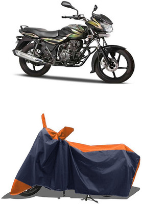 SUGASHRI Waterproof Two Wheeler Cover for Bajaj(Discover 100 DTS-i, Orange, Blue)