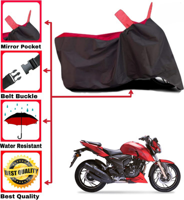 DeepShakshi AUTOMOTIVE Two Wheeler Cover for TVS(Apache 150, Red, Black)