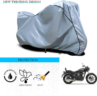 GOSHIV-car and bike accessories Waterproof Two Wheeler Cover for Royal Enfield(Meteor 350, Silver)