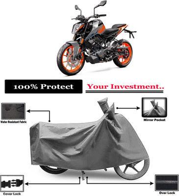 Amexride Two Wheeler Cover for KTM(Duke 200, Grey)