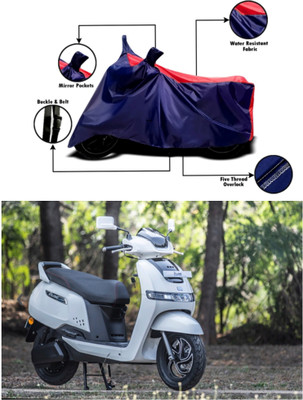 RAQTRO Waterproof Two Wheeler Cover for TVS(iQube, Red, Blue)
