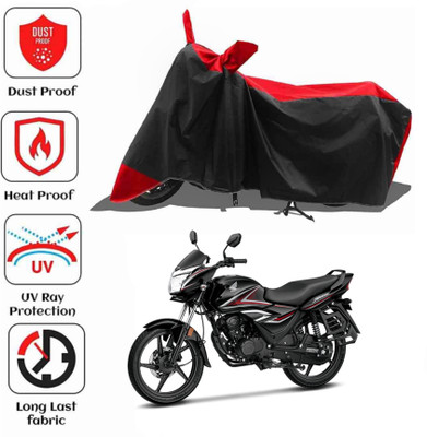 AIKOZIYA Waterproof Two Wheeler Cover for Honda(Shine, Black, Red)