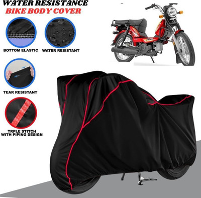 Auto Udaan Waterproof Two Wheeler Cover for TVS(XL 100 Heavy Duty, Black, Red)