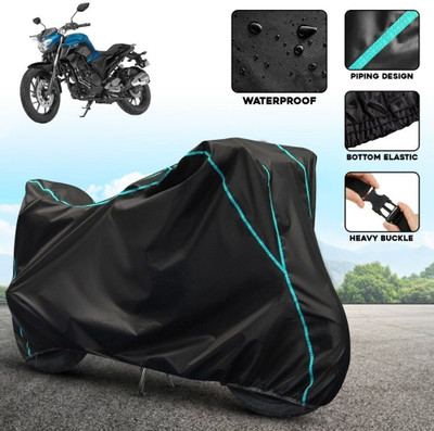 xodi Waterproof Two Wheeler Cover for Yamaha(FZ25, Black, Blue)