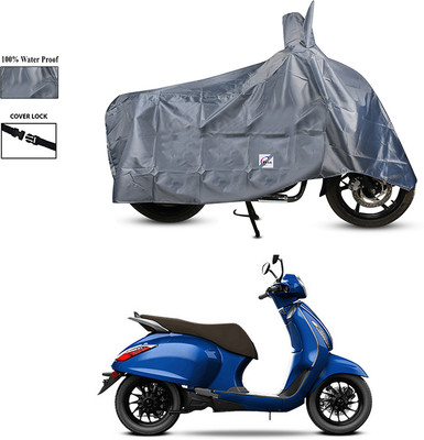 EGAL Waterproof Two Wheeler Cover for Bajaj(New Chetak, Grey)
