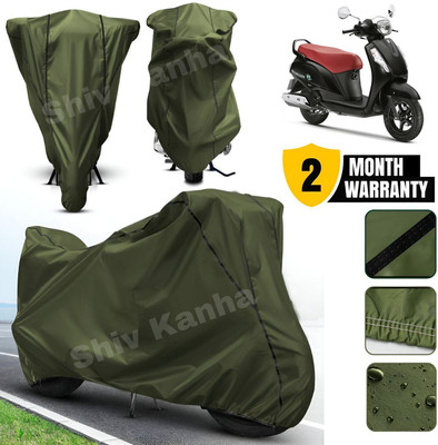 Shiv Kanha Waterproof Two Wheeler Cover for Suzuki(Access, Green, Black)
