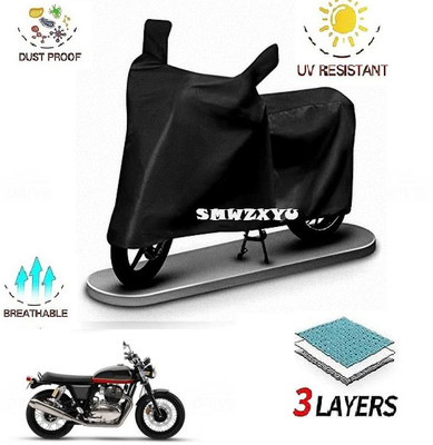 smwzxyu Waterproof Two Wheeler Cover for Royal Enfield(Interceptor 650, Black)