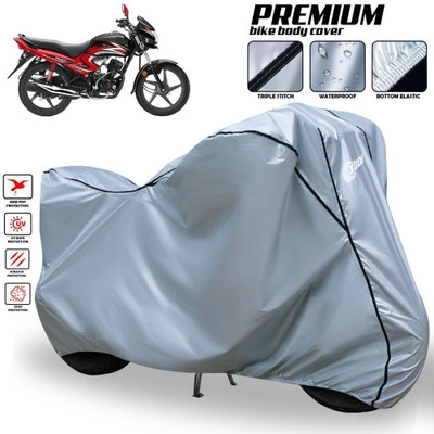 AutoGalaxy Waterproof Two Wheeler Cover for Honda(Dream Yuga, Silver, Black)
