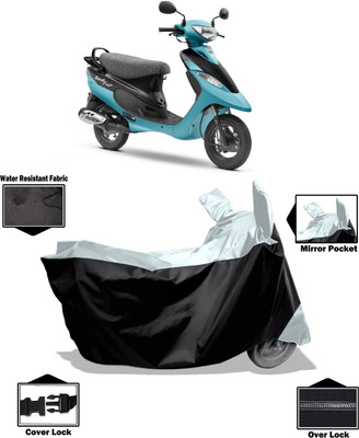 Amexride Two Wheeler Cover for TVS(Scooty Pep Plus BS6, White)