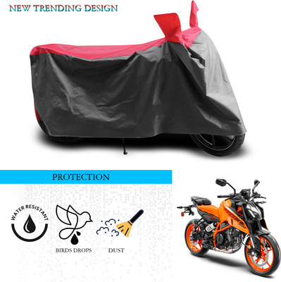ANTHUB Waterproof Two Wheeler Cover for KTM(390 Duke, Grey, Red)
