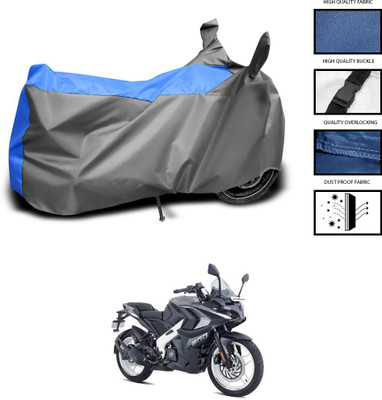 DeepShakshi AUTOMOTIVE Two Wheeler Cover for Bajaj(Pulsar RS 200, Grey, Blue)