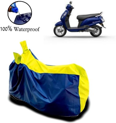 rakku Waterproof Two Wheeler Cover for Suzuki(Access 125, Yellow, Blue)