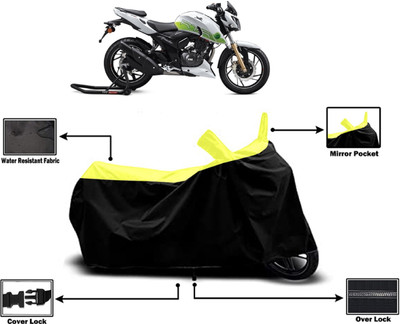 Amexride Two Wheeler Cover for TVS(Apache RTR 200 Fi E100, Yellow)