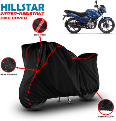 HILLSTAR Waterproof Two Wheeler Cover for Hero(Glamour BS6, Black, Red)