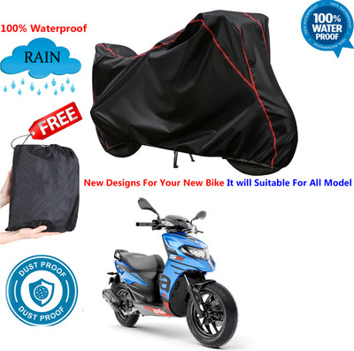 AUTOCAD Waterproof Two Wheeler Cover for Aprilia(SR 125, Black)