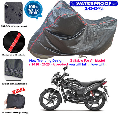 OliverX Waterproof Two Wheeler Cover for Hero(Passion, Black, Red)