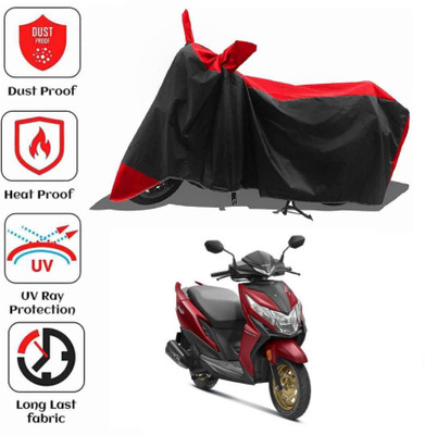 AIKOZIYA Waterproof Two Wheeler Cover for Honda(Dio, Black, Red)
