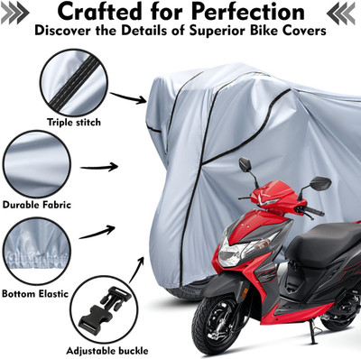 AutoGalaxy Waterproof Two Wheeler Cover for Honda(Dio, Silver, Black)
