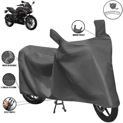 MADAFIYA Waterproof Two Wheeler Cover for Bajaj(Pulsar 250, Grey)