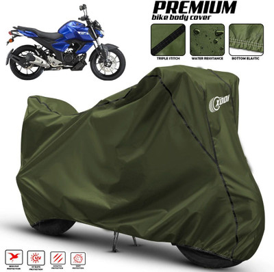 xodi Waterproof Two Wheeler Cover for Yamaha(FZ FI BS6, Green, Black)