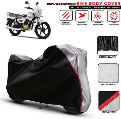 Shiv Kanha Waterproof Two Wheeler Cover for TVS(Radeon, Black, Silver)