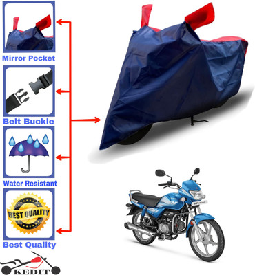 KEDIT Two Wheeler Cover for Hero(MotoCorp HF Deluxe, Red, Blue)