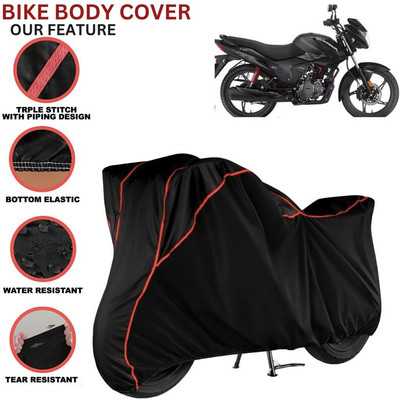kerwa Waterproof Two Wheeler Cover for Hero(Glamour, Black, Red)