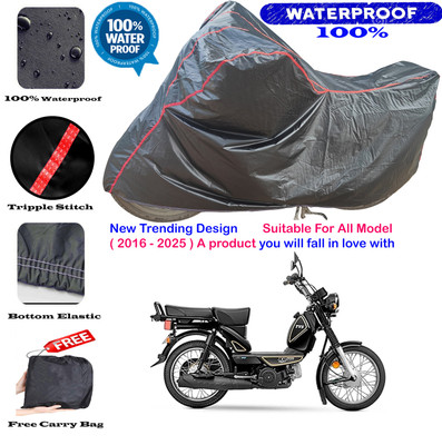 AutoGalaxy Waterproof Two Wheeler Cover for TVS(Heavy Duty Super XL, Black, Red)
