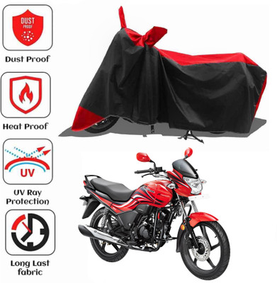 AIKOZIYA Waterproof Two Wheeler Cover for Hero(Passion Pro, Black, Red)