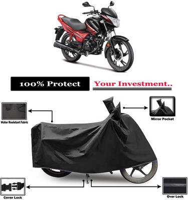 Amexride Two Wheeler Cover for Hero(Glamour Programmed FI, Black)