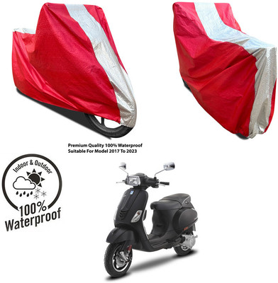 AutoGalaxy Waterproof Two Wheeler Cover for Bajaj(Pulsar 125 Neon BS6, Silver, Red)