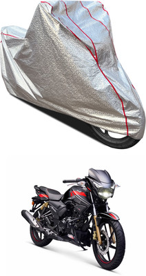 PAGORA Waterproof Two Wheeler Cover for TVS(Apache, Silver)