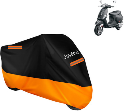 Juvdoxj Waterproof Two Wheeler Cover for Piaggio(Piaggio Elettrica BS6, Orange)