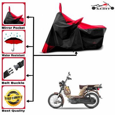KEDIT Two Wheeler Cover for TVS(XL 100 Heavy Duty BS6, Red, Black)