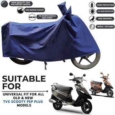 MADAFIYA Two Wheeler Cover for TVS(Scooty Pep+, Blue)