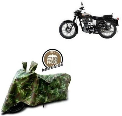 ENTIRELY ELITE Waterproof Two Wheeler Cover for Royal Enfield(Bullet 350 Twinspark, Multicolor)