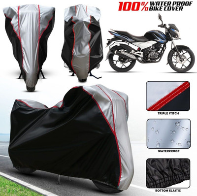 xodi Waterproof Two Wheeler Cover for Bajaj(Discover 135, Silver, Black, Multicolor)