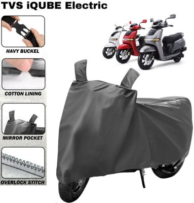 DeepShakshi AUTOMOTIVE Waterproof Two Wheeler Cover for TVS(iQube Electric, Grey)