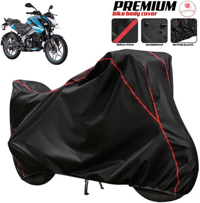 MADAFIYA Two Wheeler Cover for Bajaj(Pulsar NS125, Black, Red, Multicolor)